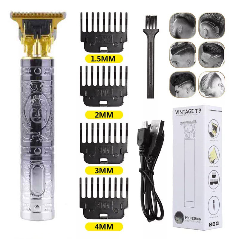 Rechargeable Shaving Machine Electric Shavers Retro Buddha Head Hair Clipper Barber Cordless Professional Hair Trimmers For Men Clipper Hair Cutting Machine Shaver