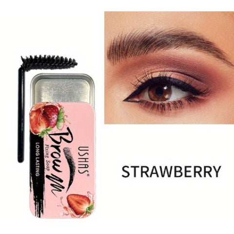 Brow Fixing Soap Strawberry Makeup Eyebrows Gel Shaping wax with brush Kit - Ushas