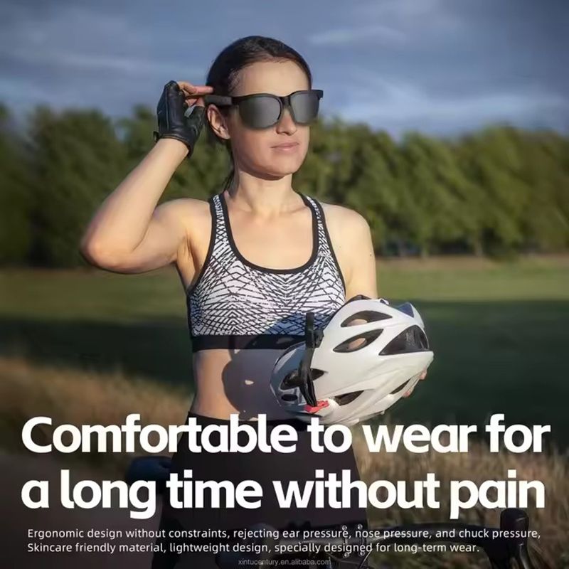 Smart Glasses 150 Languages Real-time AI Translation, Binaural Wireless Stereo Smart Bluetooth Headset Glasses with Wireless HD Sun Protection Sunglasses for Outdoor Sports, Running and Cycling