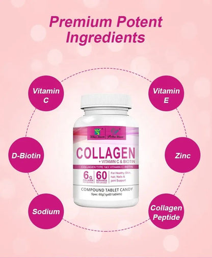 Winstown Collagen Skin Care Vitamin C Collagen l-Glutathione 60 Pcs Winstown Collagen Skin Care Vitamin C Biotin Collagen l-Glutathione