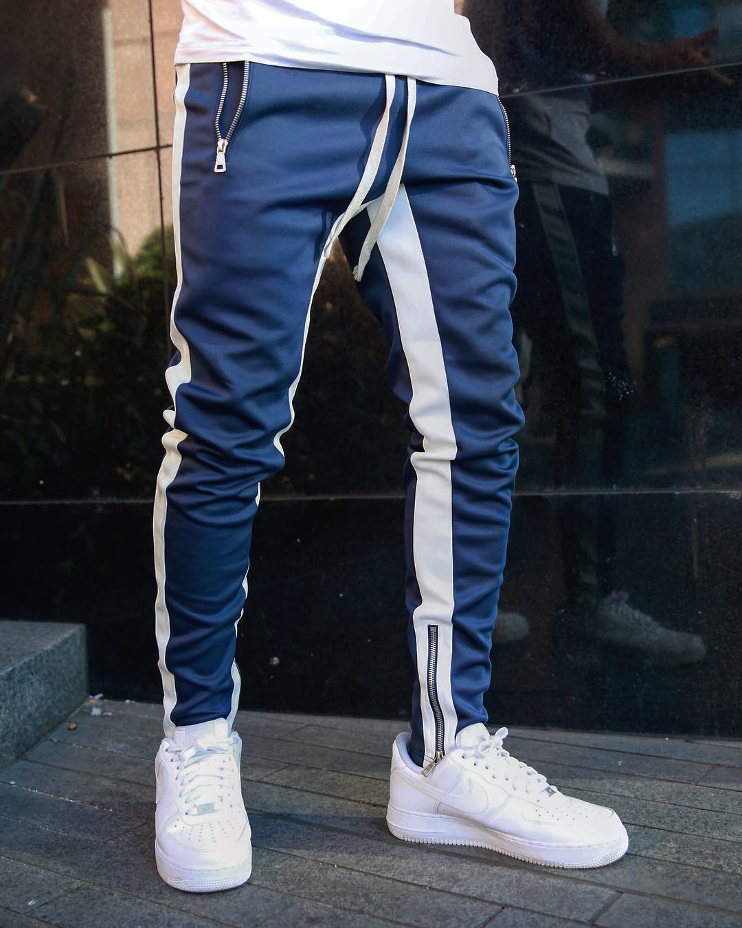 Mens Casual Pants Fitness Men Sportswear Tracksuit Bottoms Skinny Sweatpants Trousers Fashion long casual pants Men's Clothing Bottoms Pants Jeans