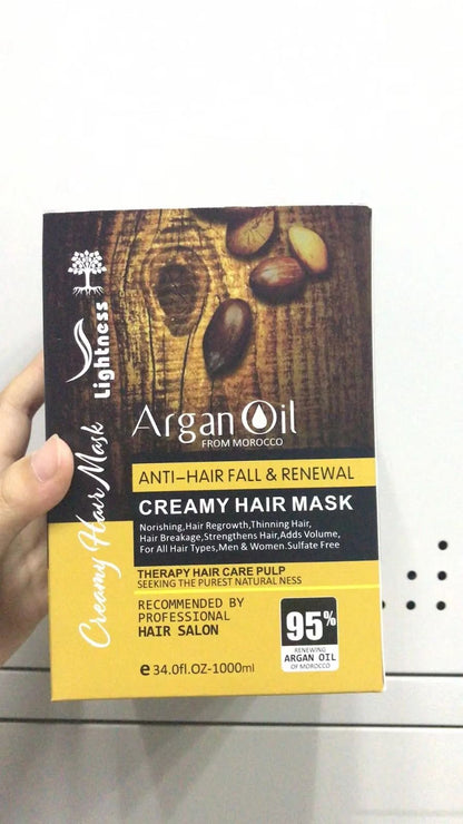 Calodia Organic Argan Oil Hair Mask Cream Repairing Dry Hair Hair-Repairing, Nourishing, Color-Protection, Refreshing, Moisturizing, Smoothing, Fluffy Macadamia Creamy Hair Mask