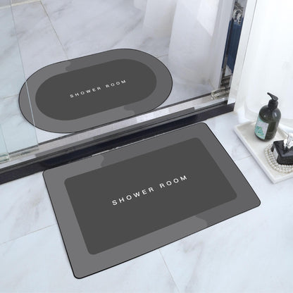 2PCSBathroom non slip floor mat, entrance foyer absorbent floor mat, cross-border household bathroom printed foot mat