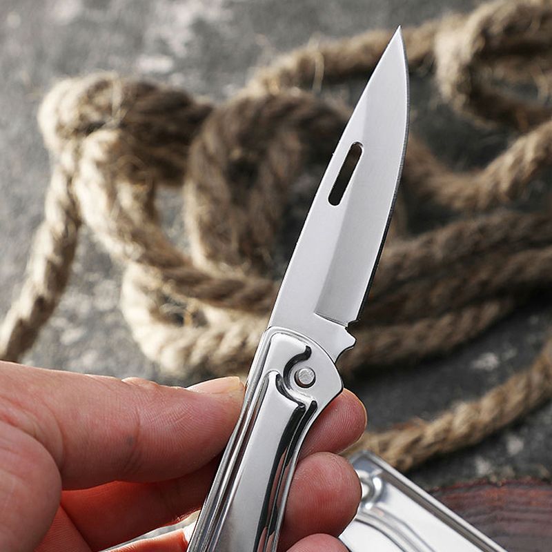 Pocket Folding Fruit Knife, Stainless Steel Outdoor Knife with Non-slip Handle for Kitchen Accessories