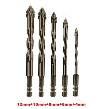 High-hard Four-edged Serrated Eccentric Drill Hand Tools For Dry Drilling Of Ceramic Tiles Glass Marble Concrete Stainless Steel Drill Bits, The Site All Porcelain Concrete Wall Brick Impact Steel Bar