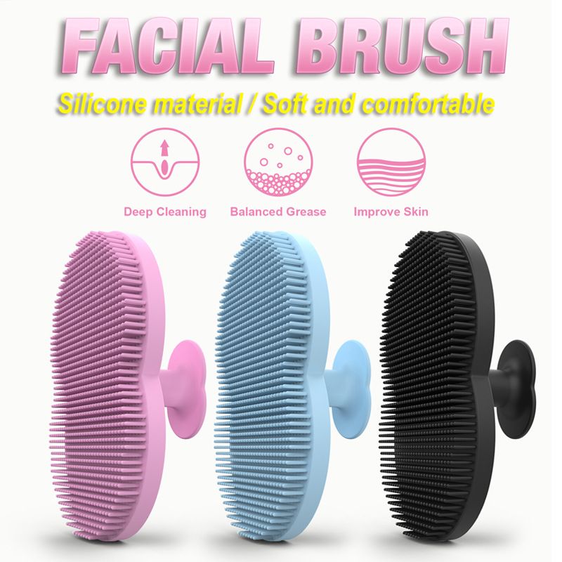Facial Cleansing Brush Scrubber Silicone Face Deep Clean Shave Massage Face Scrub Brush Face Cleaner