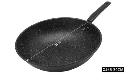 HW Quality Medical Stone Wok Physical Non Stick Pan Sufuria 30/32/34CM Saute Deep Frying Cooking Pots