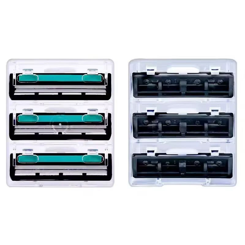 2-layer Blade Shaver for Men Reusable Safety Manual Razors 12 head universal Anti-Slip Handle Replacement Blades Shaving Bathing Travel factory price Kenya in stock12 blade heads for free