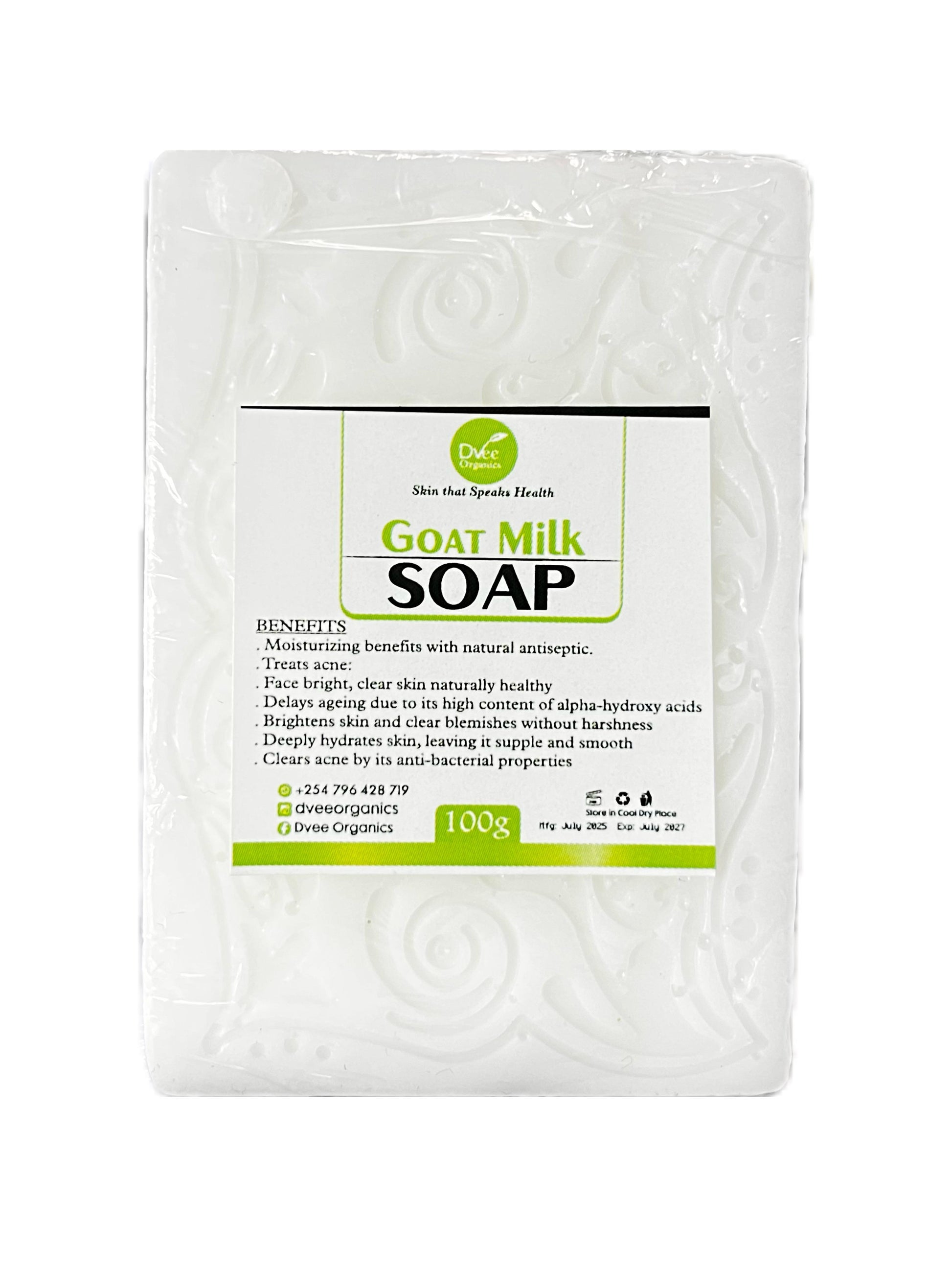 Goat Milk Soap - Dvee Organics. Mild Cleansing Bar for Sensitive Skin