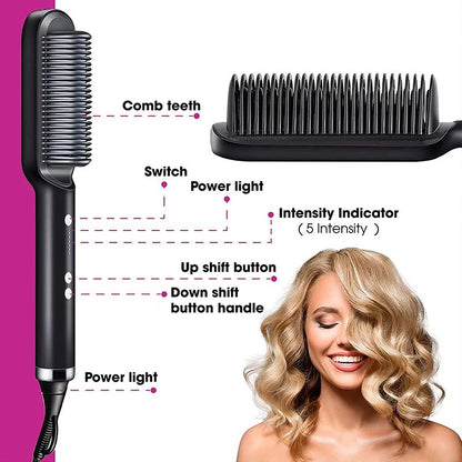Hot Comb Hair straightener comb Hair Curler Hair crimper fast Heating not hurt Hair Straight Hair Curling rambut Anti-Scalding Styling Tool Straightening Brush