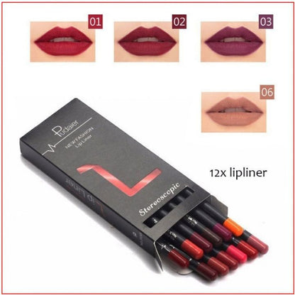 12 Colors Lip Liner Pencil Nude Matte Lipliner Moisturizing Waterproof Long Lasting Lipstick Liner