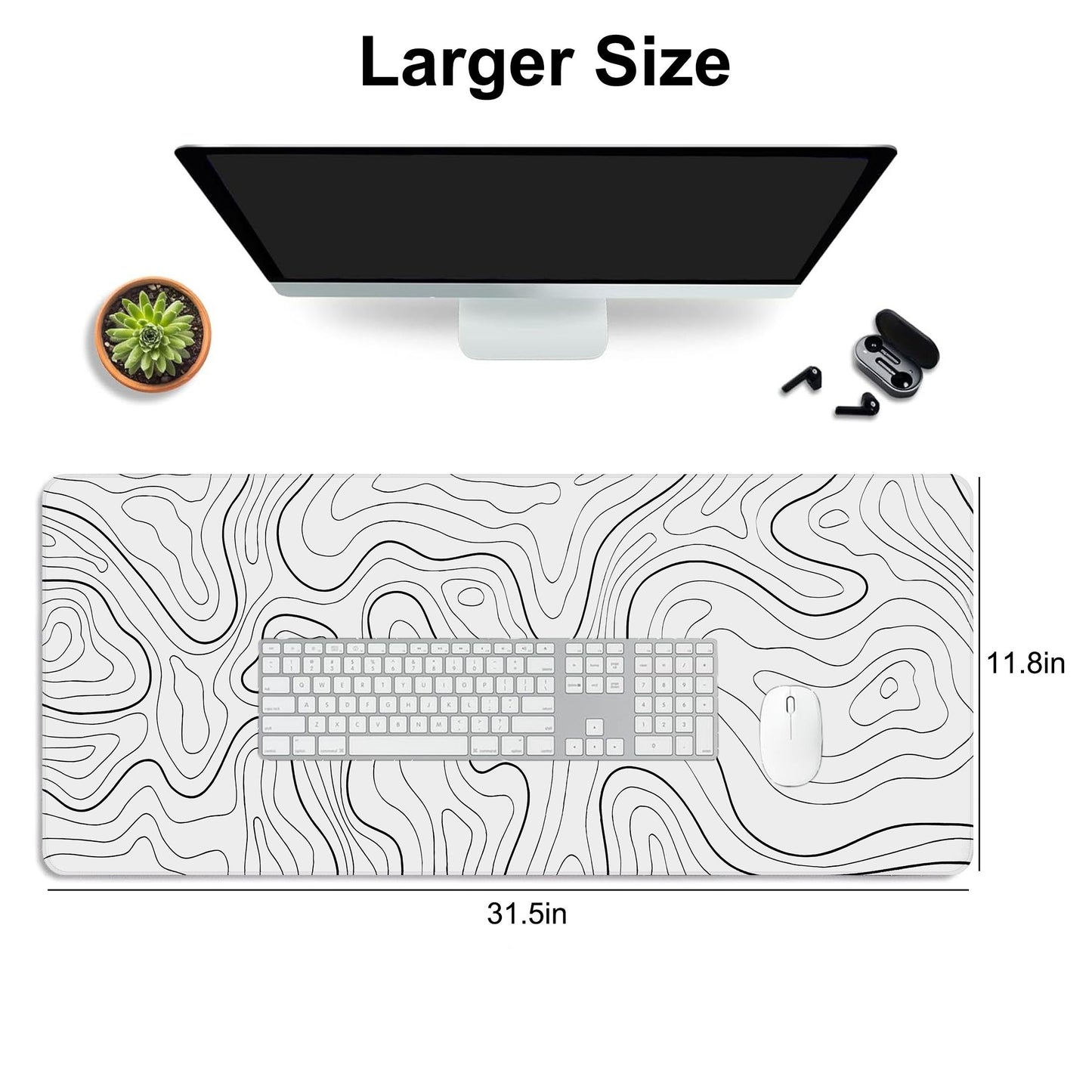 Gaming Mouse Pad 80x30cm, Large Mousepad Rubber Base Desk Mat with Stitched Edges for Laptop Computer, 31.5x11.8in