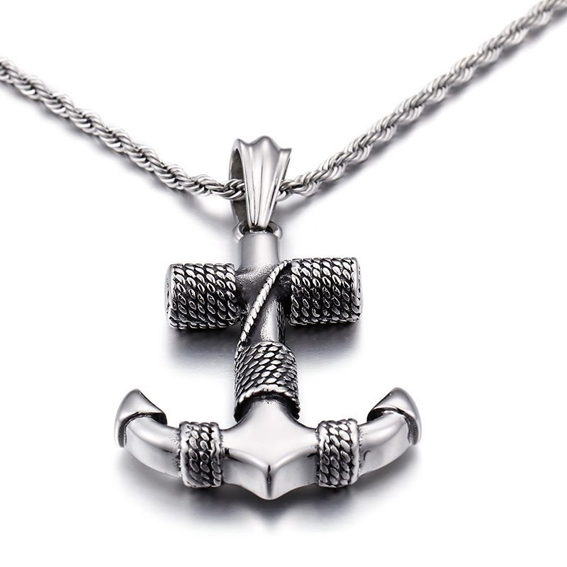 European And American Style Hot-Selling Fashion Navy Old Anchor Pendant Necklace Accessories Men'S Necklace