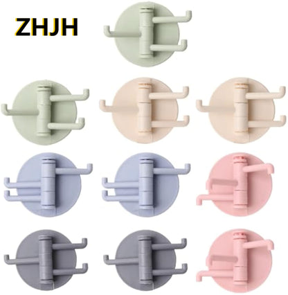 ZHJH 10Pcs of Self Adhesive Kitchen Wall Door Hook Key Holder Rack Towel Hanger Bathroom Rack Hooks Aluminum Multi-Purpose Storage Hooks