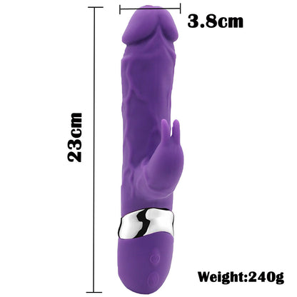 Realistic Dildo Rabbit Veined G Spot Vibrator Rechargeable Waterproof Powerful Vibrating Clit Handhold Massager Adult Sex Toy for Ladies Women