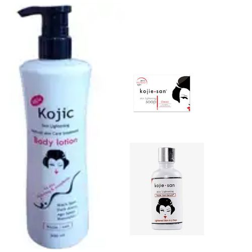 Kojic Skin Lightening Body Lotion - 600ml+ Acid Serum - 30ml &1 Pieces Soap