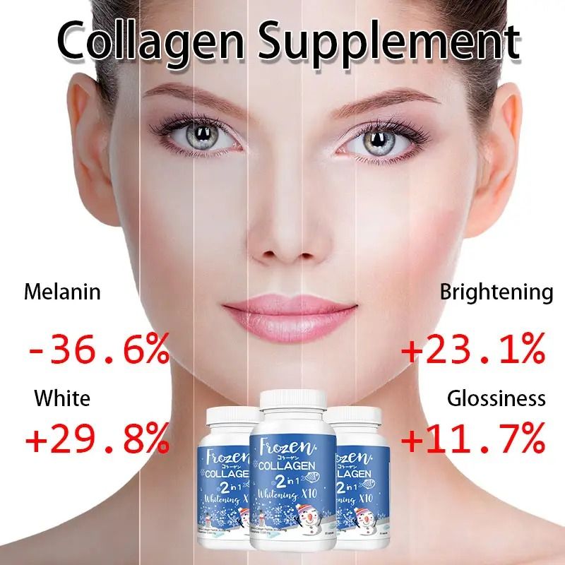 Herbal Frozen Collagen Peptide 2-in-1 For Skin Whitening Glow Lightening Nourishes The Skin Repair and Reduce Wrinkles Facial Whitening Makes Skin Looks 10x Younger