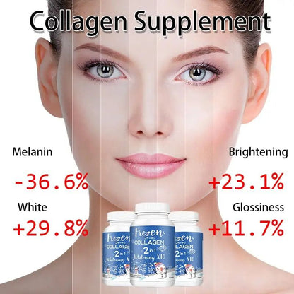 Herbal Frozen Collagen Peptide 2-in-1 For Skin Whitening Glow Lightening Nourishes The Skin Repair and Reduce Wrinkles Facial Whitening Makes Skin Looks 10x Younger