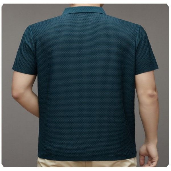 Men's Nylon Jacquard Polo Shirt High-Grade Short-Sleeved Youth Lapel T-Shirt T-Shirts