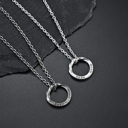 Mobius Ring Necklace Personality Circle Men'S Pendant
