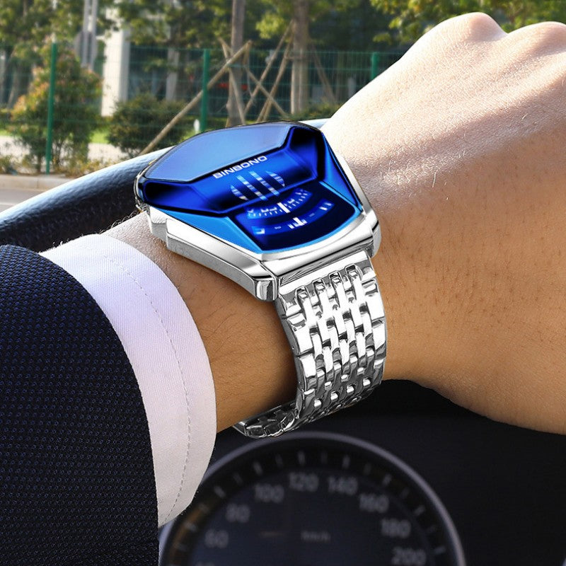 BINBOND Men Watches Top Brand Men's Watches Fashion Personality Large Dial Quartz Business Watches Style Locomotive Concept Watch Aggressive Technology Male Wrist Watch