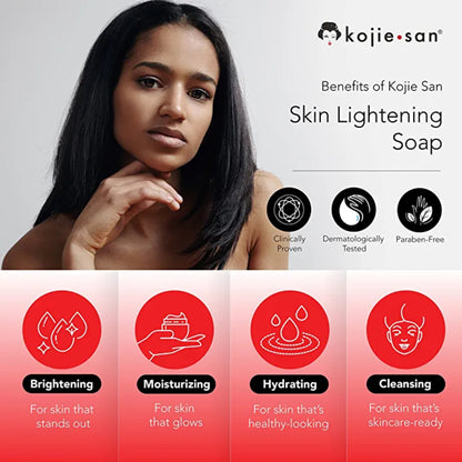 3 PIECES Kojie San Skin Lightening Soap - Original Classic Kojic Acid Soap for Dark Spots, Hyperpigmentation, Whitening & Scars - Beauty Bar with Coconut & Tea Tree Oil for Fair skin