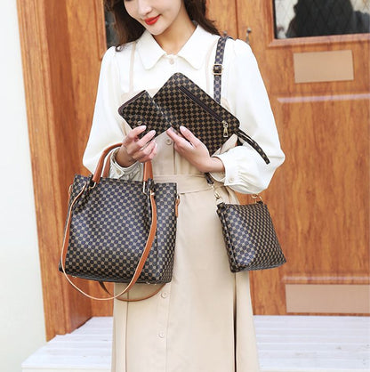 4pcs Women's handbag crossbody bag wallet card bag set