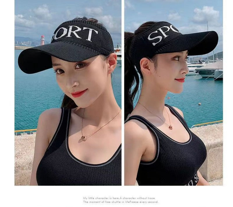 Women's sun hats Breathable sun hat outdoor ladies versatile top less baseball visor empty top hat cap