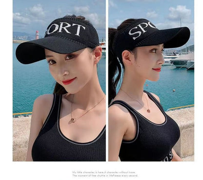 Women's sun hats Breathable sun hat outdoor ladies versatile top less baseball visor empty top hat cap