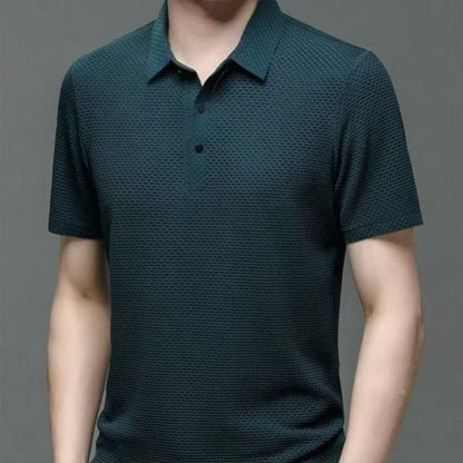 Men's Nylon Jacquard Polo Shirt High-Grade Short-Sleeved Youth Lapel T-Shirt T-Shirts
