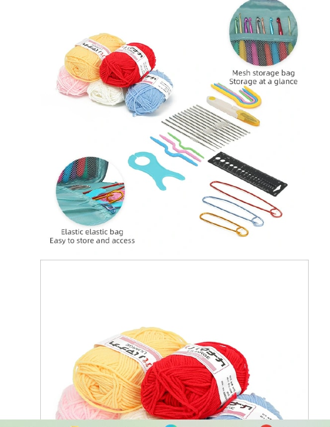 58 PCS Crochet Kit, Upgraded Hanging Crochet Set with Case & Yarn for Crocheting, Crochet Hook Set for Beginners Crochet Hook Kit with Crochet Book, Crochet Hooks, Knitting & Crochet Supplies