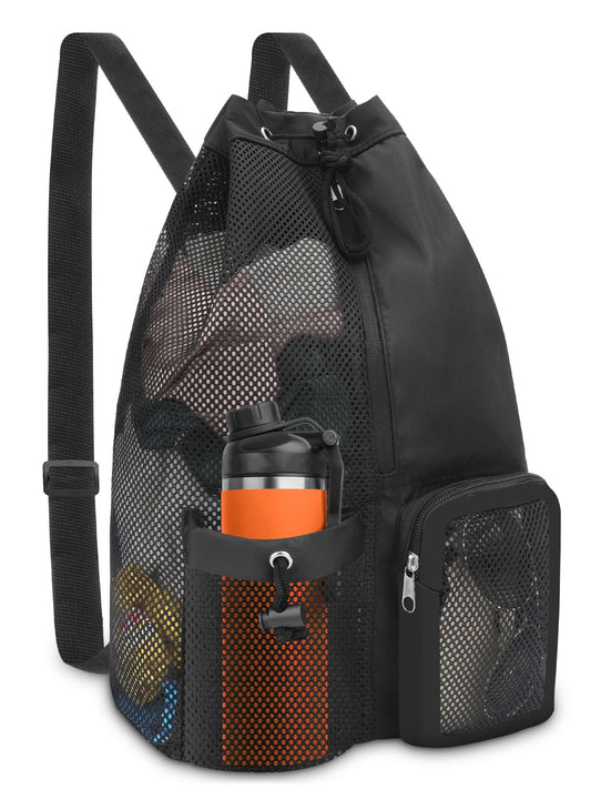 Swim Bag Mesh Drawstring Backpack with Wet Dry Pocket, Mesh Equipment Bag for Men Women Swimming, Gym, Beach and Workout Gear