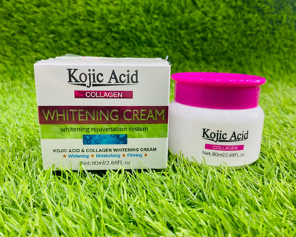 Kojic Acid & Collagen Whitening Cream, Brightening Moisturizing Firming Face