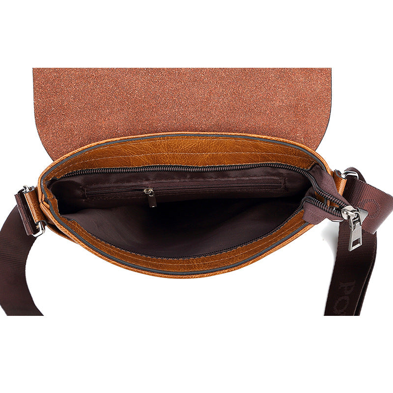 Male PU leather single shoulder bag fashion shoulder bag business bag men's crossbody bag business cross-body sling bag