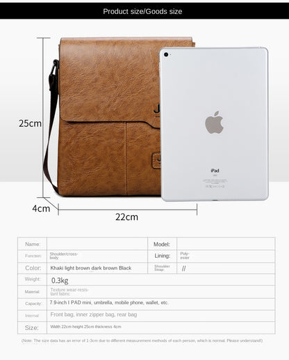 Men PU leather single shoulder bag fashion shoulder bag business bag men's crossbody bag business cross-body sling bag