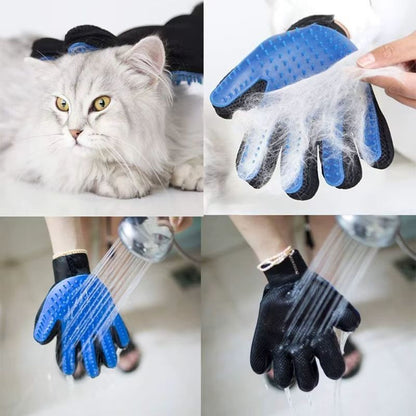 Pet Hair Removal Brush Cat and Dog Hair Removal Gloves Cat and Dog Floating Hair Bath Supplies Rubber Gloves Grooming Comb Pet Finger Cleaning Massage Tool Hair Removal Brush Pet Grooming Gloves