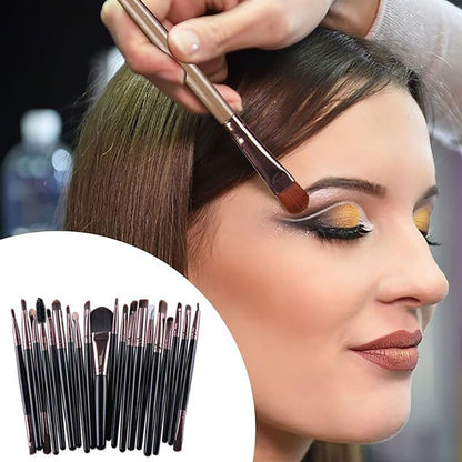 20PCS Professional Makeup Brushes Set Foundation Eyebrow Eyeliner Blush Cosmetic Brushes Concealer Brushes Eye Shadow Blending Liner Make Up Brush Kit
