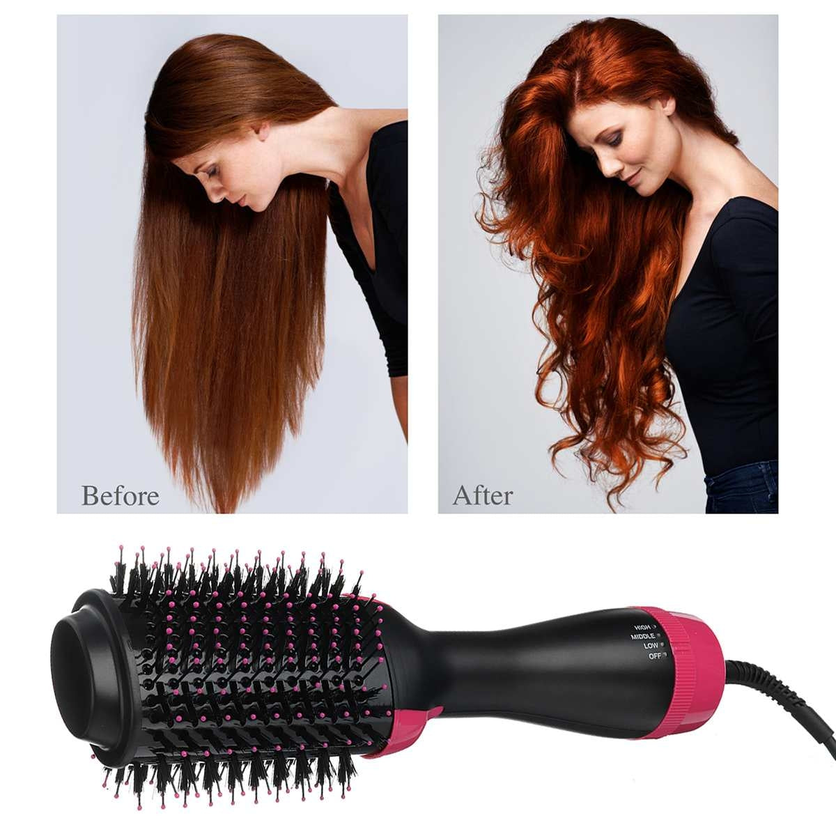 Pro One Step Hair Dryer Hair Comb Brush Volumizer Hair Straightener Hot Air Curling Iron Rotating Hair Rollers Straightening Irons