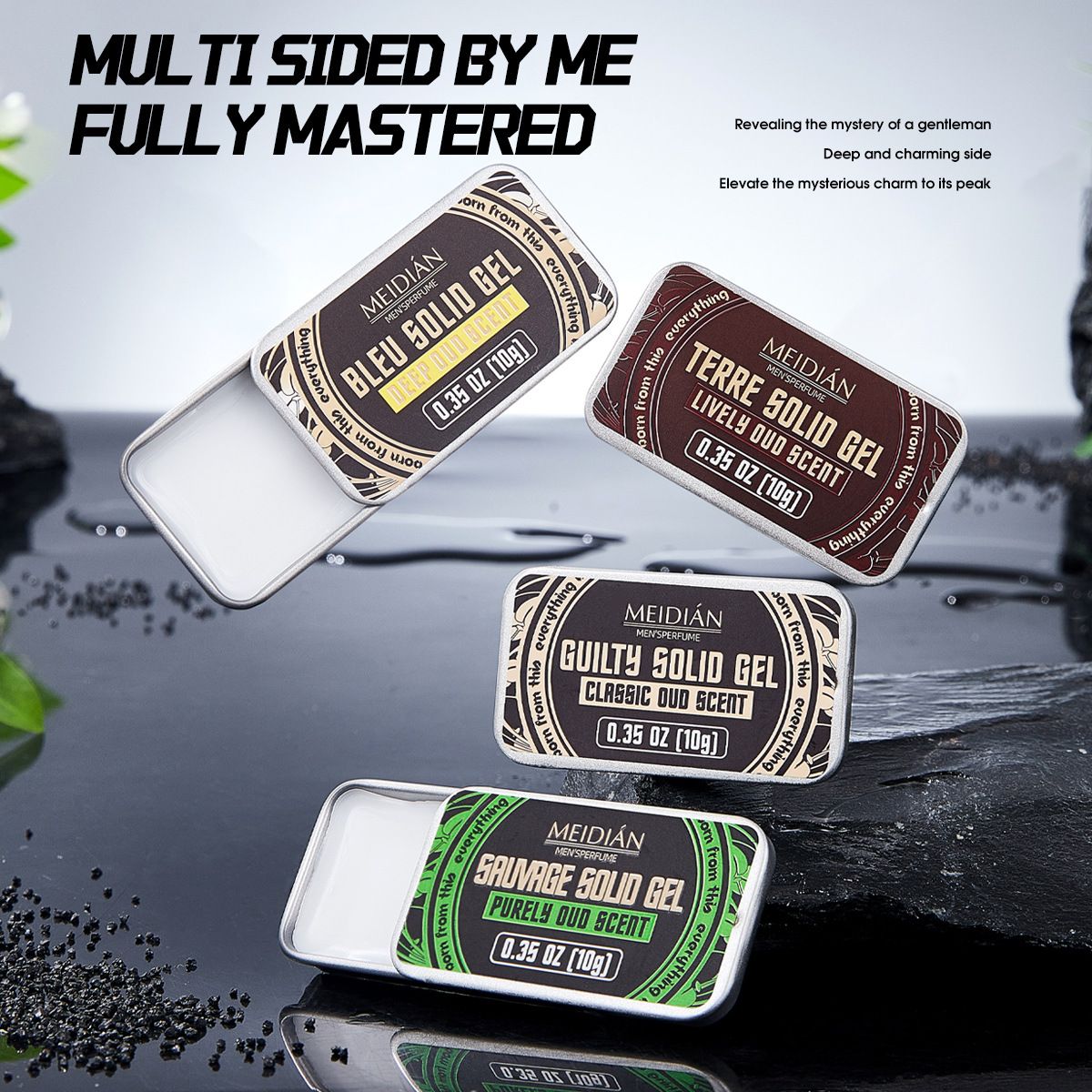 New Arrival 4 Pcs Men Body Deodorant Portable Solid Perfume Solid Balsam Solid Gel Woodsy Tones