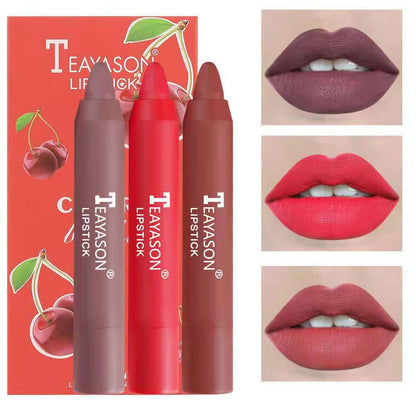 3pcs/set Velvet Matte Lipsticks Pencil Waterproof Long Lasting Lip Tint Pen Makeup Cosmetics
