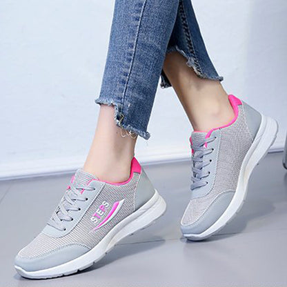 New arrival Women's casual sports gray shoes Ladies round toe mesh shoes Students fashion sneakers running shoes girls breathable gym shoes comfortable walking grey shoes