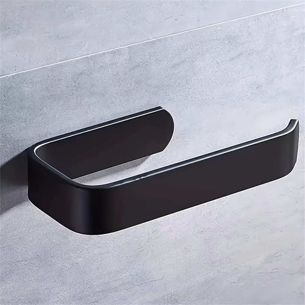 1pc Wall Mounted Toilet Paper Holder No Punching Tissue Towel Roll Bathroom Towel Rack Bathroom Accessories Material Plastic