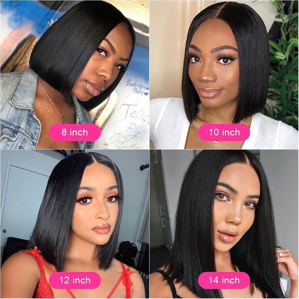 Women Hair Straight Bob Wigs 10Inch Brazilian Remy Hair Short Bob Human Hair Wigs Clip in U Part Wig Human Hair