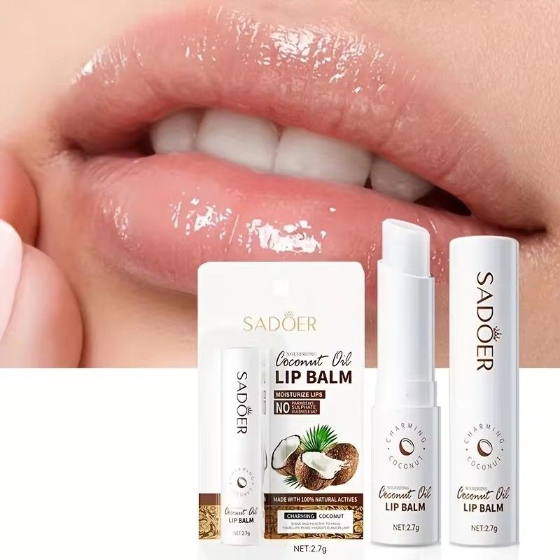 SADOER Coconut Brightening Lip Balm Moisturizing Anti Cracking Hydrating Repair Nourishing Lipstick Lips Skin Care Products