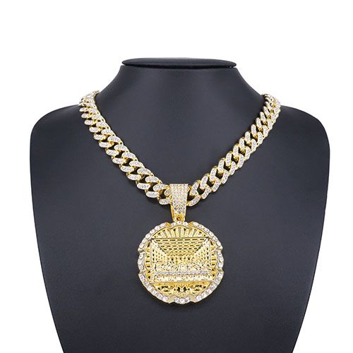 new last supper pendant necklace for men pendant with cuban chain necklace iced out bling bling chain gift fashion necklace hip hop rapper jewelry accessories for men/women