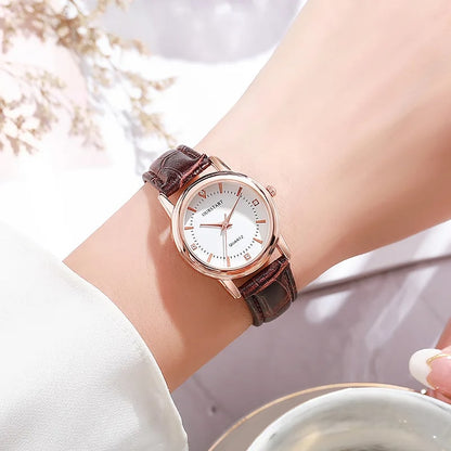 New Arrivals Couple Watches Men's and Women's Quartz Watches Leather Straps Belt Watch Student Valentine Gift Luxury Clock Quartz Wristwatch for Women Couple Gift Daily Decoration