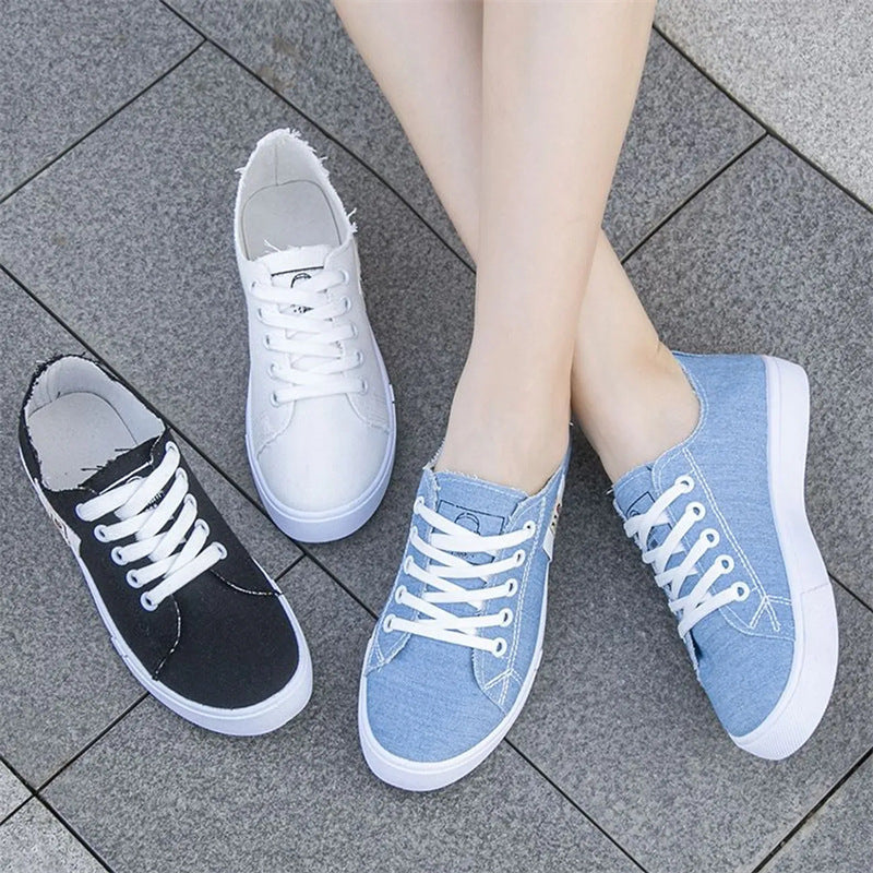 New Arrivals Women's canvas shoes Flats sneakers breathable and anti-slip classic sports shoes blue