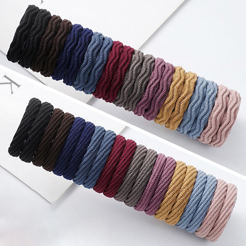 20 PCS/Set Hot Selling Thick And High Elastic Basic Hair Ring Simple Hair Tie Towel Ring Head Rope For Women Without Seams And No Damage To Hair Rope