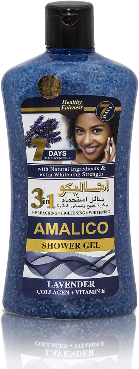 Amalico Lavender Shower Gel with Collagen and Vitamin E 500 ml Lavender Shower Gel with Collagen and Vitamin E 3 in 1 Bleaching Lightening & Freshening 500 ml