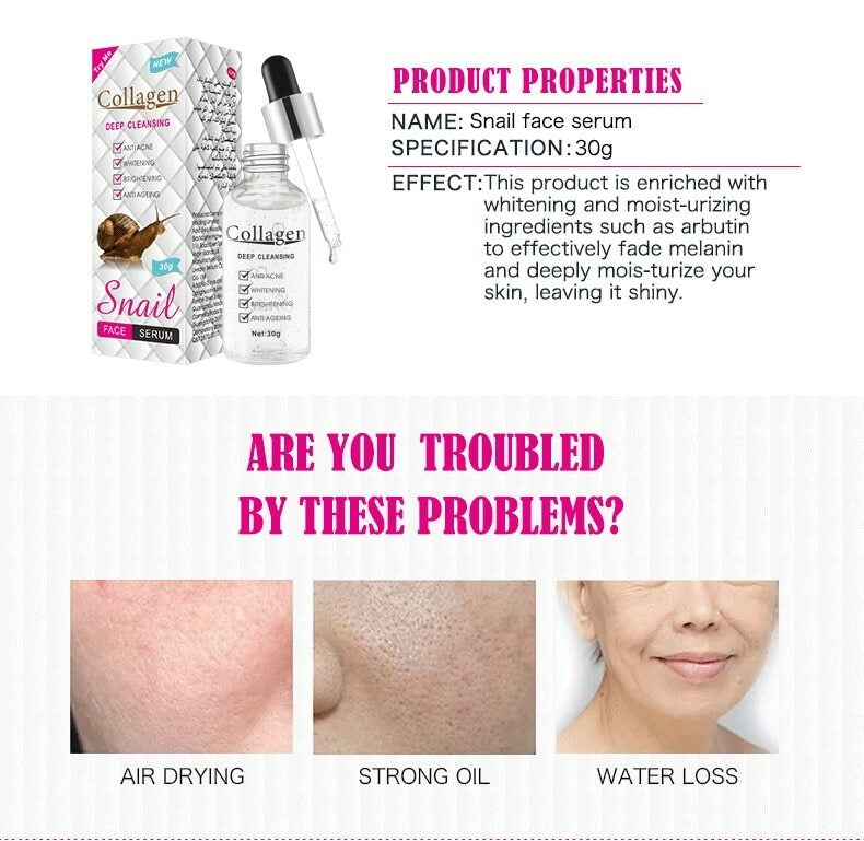 Pei Mei Collagen Snail Face Serum - Whitening, Anti-aging, Anti-acne, Brightening